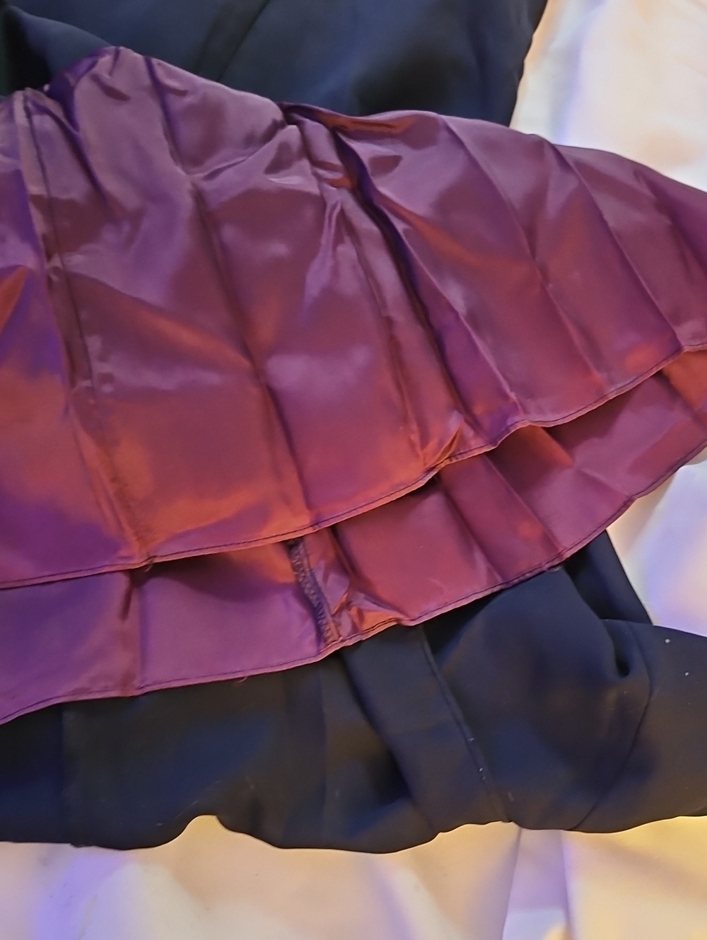 90s Classic Navy Burgandy Strapless Evening Flaire Dress - Picture 10 of 10
